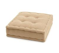 Premium 100% Cotton Cover Booster Cushion, Garden and Dining Chair Seat Pad, Multiple Colors Available, with Handle, Indoor Outdoor Use (Beige/Mink)