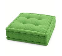 Premium 100% Cotton Cover Booster Cushion, Garden and Dining Chair Seat Pad, Multiple Colors Available, with Handle, Indoor Outdoor Use (Green)