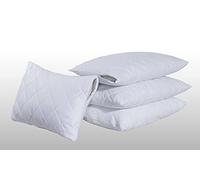 Premium 100% Cotton Quilted Pillow Protectors Cover 4 Pack - SuperSoft White Breathable Bedroom Pillowcase - Perfect Fitting with Zipped Closure - Dust Mite Proof