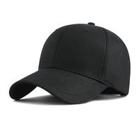 Premium 100% Cotton Structured Mens Baseball Hat, Special for Larger Head Ergonomic Design Comfortable Men’s Black Baseball Cap for Daily/Sports/Outdoor