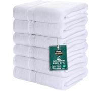 Premium 100 % Cotton White Bath Towel Set (6 Pack, 56 x 112 Centimetres) - Lightweight, High Absorbency - Multipurpose Quick Drying Pool Gym White Towel Set - by Utopia Towels