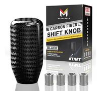 Premium 100% Real Carbon Fiber Shift Knob - 4 Metal Threaded Adapters, 4 5 6 Speed Manual and Automatic Transmission without Button, Weighted Shift Knobs