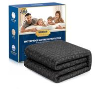 Premium 100% Waterproof King Mattress Protector, Breathable Cooling 3D Air Fabric Mattress Cover, Soft Hypoallergenic Noiseless Bed Cover Machine Washable Vinyl Free, 8-21'' Deep Pocket (Black)