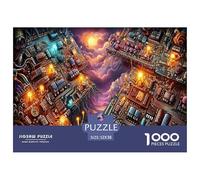 Premium 1000-Pc Puzzle with Gradient Sorting Trays - Advanced Jigsaw for Organized Adults & Older Kids. Includes Tools for A Smoother, More Strategic Puzzling Experience