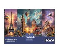 Premium 1000-Pc Puzzle with Gradient Sorting Trays - Advanced Jigsaw for Organized Adults & Older Kids. Includes Tools for A Smoother, More Strategic Puzzling Experience