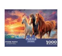 Premium 1000-Pc Puzzle with Gradient Sorting Trays - Advanced Jigsaw for Organized Adults & Older Kids. Includes Tools for A Smoother, More Strategic Puzzling Experience
