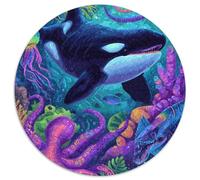 Premium 1000 Piece Jigsaw Puzzle Adults Deep Blue Ocean Vibrant Marine Life Educational Toy for Adults And Kids Challenging Puzzle with Durable Cardboard Pieces