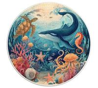 Premium 1000 Piece Jigsaw Puzzle Adults Oceanic World Colorful Fish Turtles And Coral Reefs Educational Toy for Stress Free Puzzle Experience And Long Lasting Fun