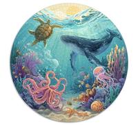Premium 1000 Piece Jigsaw Puzzles for Adults Ocean Mysteries Colorful Fish Turtles And Shipwrecks Educational Toy with 1000 Interlocking Pieces for Family Fun