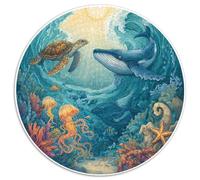 Premium 1000 Piece Jigsaw Puzzles for Adults Ocean Mysteries Colorful Fish Turtles And Shipwrecks Educational Toy with 1000 Interlocking Pieces for Family Fun