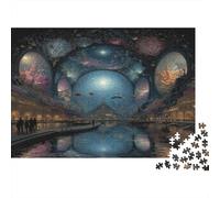 Premium 1000 Piece Ocean Castle Jigsaw Puzzle, A Fantasy Ocean Castle Hidden Beneath The Sea Brain Training Indoor Leisure, Best Gift, 38x26cm/1000pcs