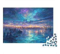 Premium 1000 Piece Saint Peter's Day Jigsaw Puzzle, A Glowing Night Festival Reflected on The Water Brain Training Indoor Leisure, Best Gift, 70x50cm/1000pcs