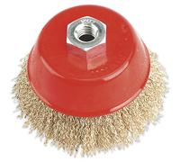 100mm Brassed Steel Cup Wire Brush - M14 x 2mm Thread - Up to 8500 rpm