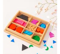 Premium 100pc Montessori Basic Wooden Grammar Symbols with Box, Flat Grammar Symbols 9.8in 3.3lbs, Complete Wooden Parts of Speech Set for Sentence Analysis, Language Materials Teacher Aid for Kids 6+