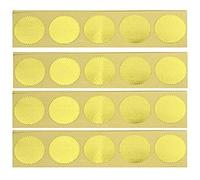 Premium 100Pcs Embossing Stickers, Self-Adhesive Blank Metallic Gold Book Embosser, Scallop Edge Embosser Stamp for Embosser Stamps, Notary Seal, Book Embossers