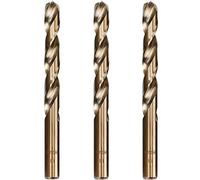 Premium 11mm Drill Bit Set, 3-Piece Pack, M35 Cobalt Steel, Dual Twist Flute, Bronze Finish, 135° Split Point, Fully Ground to DIN338 Standard, Suitable for Hard Metal Like Stainless Steel Cast Iron