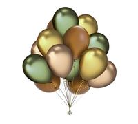 Premium 12-Inch Metallic Gold, Champagne, Sage Green & Brown Balloons - Large & Strong, Helium-Quality Latex Ballon for Birthday Decoration, Balloon Arch Kit, Wedding and Celebrations - Pack of 100