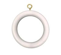 Premium 12 Pcs 12 Pcs Wooden Curtain Drapery Rings, Pure White for 0.5 to 1.25 Inch Curtain Rod Pole Galaxy Indiacraft
