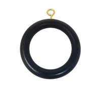 Premium 12 Pcs Wooden Curtain Drapery Rings, Black for 1 to 2.2 Inch Curtain Rod Pole Galaxy Indiacraft