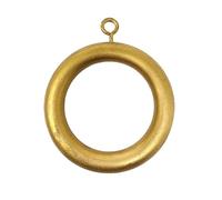 Premium 12 Pcs Wooden Curtain Drapery Rings, Golden for 1 to 2.2 Inch Curtain Rod Pole Galaxy Indiacraft