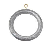 Premium 12 Pcs Wooden Curtain Drapery Rings, Silver for 1 to 2.2 Inch Curtain Rod Pole Galaxy Indiacraft
