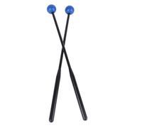 Premium 12in Drum Mallets, Durable Plastic Rubber Sticks for Xylophone Glockenspiel Marimba, Comfort Grip, Easy to Carry, Ideal for Percussion Instruments (Black Rod Blue Head)
