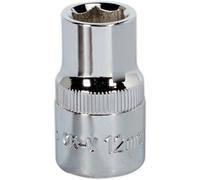 Premium 12mm Forged Steel Drive Socket - 1/2 Inch Square Drive With Polished Chrome Finish