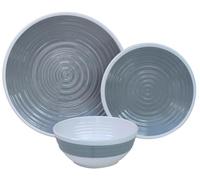 Outdoor Revolution Premium 12PC Melamine Plate & Bowl Set: Grey Co