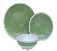 Outdoor Revolution Premium 12PC Melamine Plate & Bowl Set: Lime Co