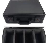 Premium 140-Card Holder Box, Carbon Fiber Graded Card Storage Case, TSA Lock, GPS Tracker Compartment, Fits PSA/BGS/CSG Slabs & Toploaders, 4 Rows, 4 EVA Dividers, Secure Travel for Sports, TCG Cards