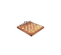M.Y 15" Wooden Chess & Draughts Board, Brown