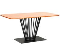 Premium 160Cmx90Cm Paris Oak Veneer Round Dining Table With Black Metal Frame