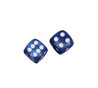 Premium 16mm Night Blue Marble Effect Gaming Dice with White Dots, D6 Rounded Corner Design for Board Games and Tabletop Gaming