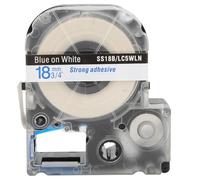 Premium 18mm PET Label Maker Tape Durable Labeling Tape Compatible with LW Series and KingJim SR230C SR3900C Label Machines for Office Home Hospital Laboratory Use (18mm blue text on white background)