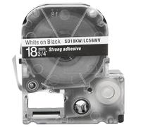 Premium 18mm PET Label Maker Tape Durable Labeling Tape Compatible with LW Series and KingJim SR230C SR3900C Label Machines for Office Home Hospital Laboratory Use (18mm White Text on Black