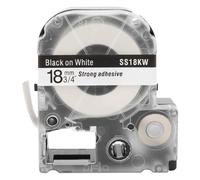 Premium 18mm PET Label Maker Tape Durable Labeling Tape Compatible with LW Series and KingJim SR230C SR3900C Label Machines for Office Home Hospital Laboratory Use (18mm Black Text on White