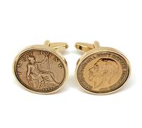 Premium 1925 Farthing cufflinks for a 100th Birthday cufflinks