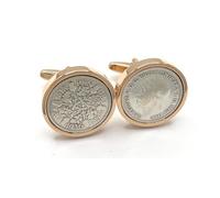 Premium 1936 Lucky sixpence cufflinks for a 90th Birthday cufflinks HT Rose GLD
