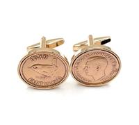 Premium 1942 Farthing cufflinks for a 83rd Birthday cufflinks Rose Gold