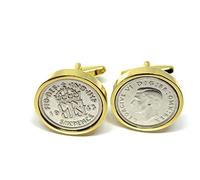 Premium 1943 Lucky sixpence cufflinks for a 83rd Birthday cufflinks HT GLD