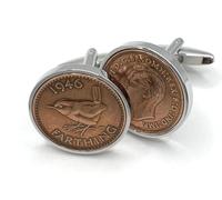 Premium 1946 Farthing cufflinks for a 79th Birthday cufflinks