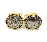 Premium 1953 Original Lucky Sixpence 6d birthday/Anniversary Cufflinks ideal for a 73rd birthday HT GLD 73rd birthday gifts for men