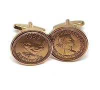 Premium 1954 Farthing cufflinks for a 72nd Birthday gift for men cufflinks HT RG