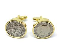Premium 1955 Lucky sixpence cufflinks for a 71st Birthday cufflinks HT GLD