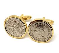 Premium 1956 Original Lucky Sixpence 6d birthday/Anniversary Cufflinks ideal for a 70th birthday HT GLD