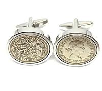 Premium 1960 Lucky sixpence cufflinks for a 66th Birthday Gift for men cufflinks HT