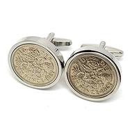 Premium 1962 Lucky sixpence cufflinks for a 63rd Birthday cufflinks