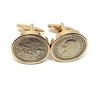Premium 1963 Original Lucky Sixpence 6d birthday/Anniversary Cufflinks ideal for a 63rd birthday HT Rose/G 63rd birthday gifts for men