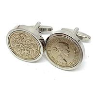 Premium 1965 Original Lucky Sixpence 6d birthday/Anniversary Cufflinks ideal for a 61st birthday HT SLV