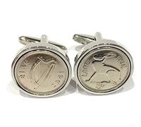 Premium 1967 Lucky Irish Threepence 3d for a 59th Birthday or Anniversary cufflinks